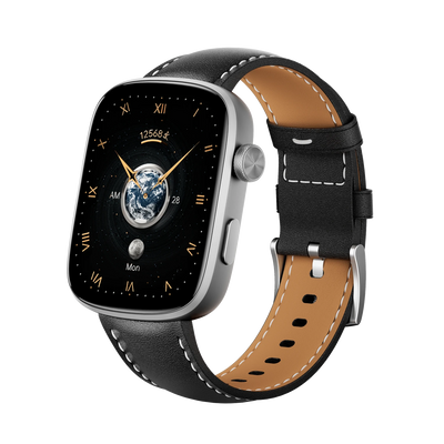 Runmefit GTS8 AMOLED Smartwatch – Lederarmband