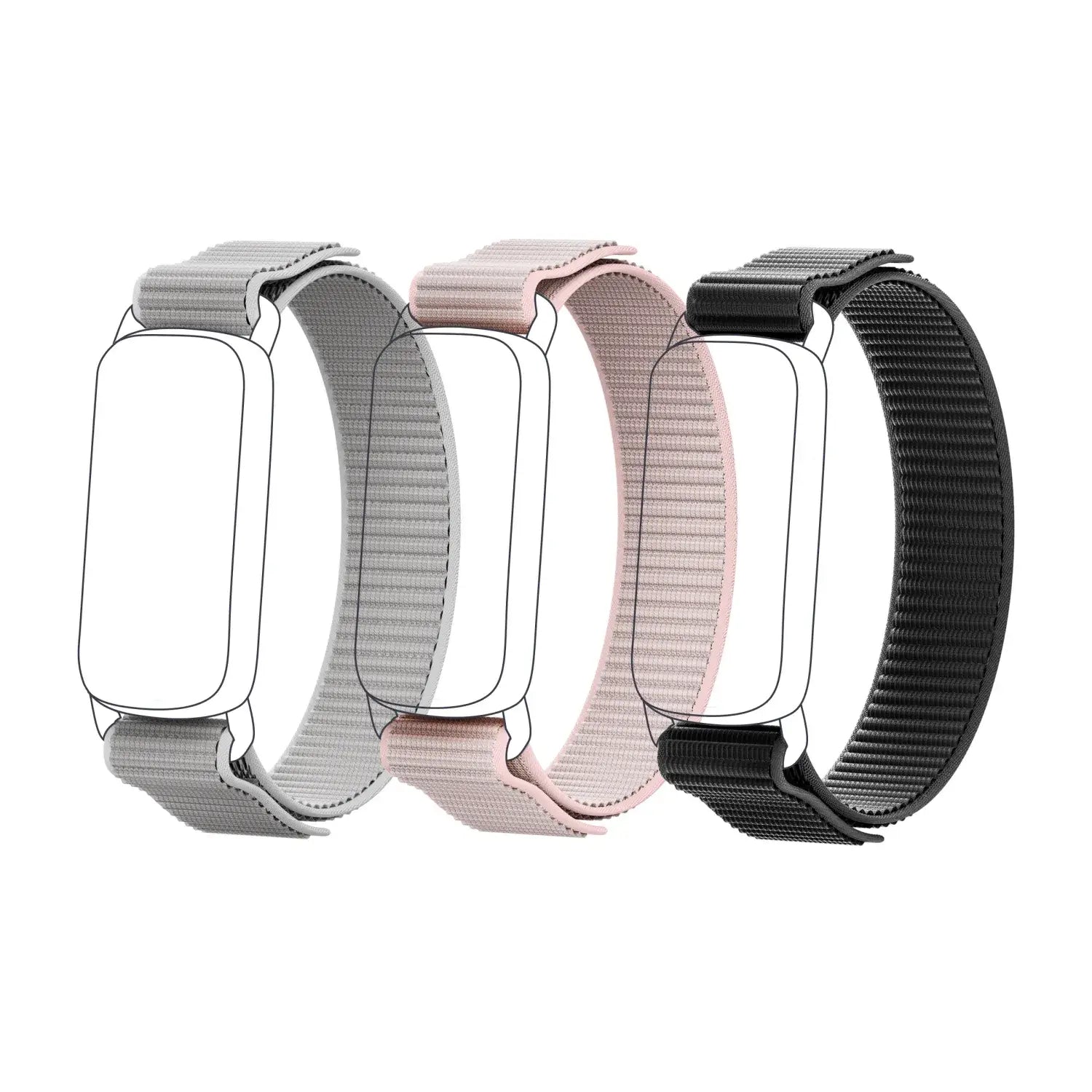 Ersatz-Nylonband für Runmefit GTL1 Fitness-Tracker, 3-Style-Bundle, Größe M, 28 cm Länge