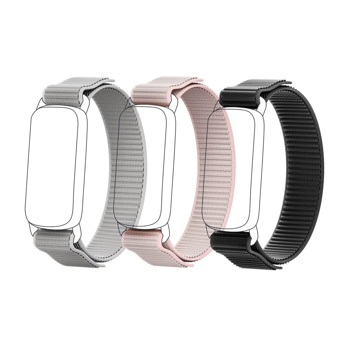 Ersatz-Nylonband für <tc>Runmefit</tc> GTL1 Fitness-Tracker, 3er-Set, Größe M, 28 cm Länge